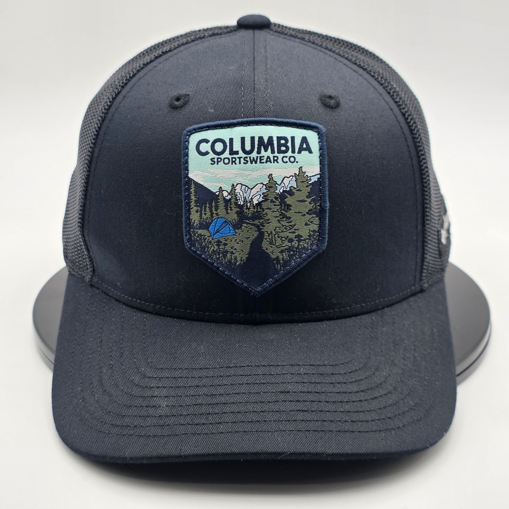 Columbia Trucker Hat OSFM Black Mens Snapback Mesh Patch Outdoor Hiking Cap